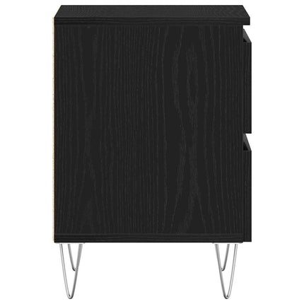 Nattduksbord 2 pcs Svart ek 40 x 35 x 50 cm Konstruerat trä