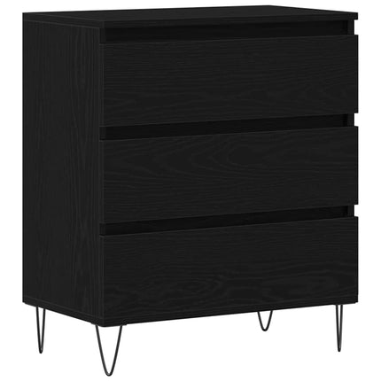Sideboard med låda Svart Ek 60 x 35 x 70 cm Konstruerat trä