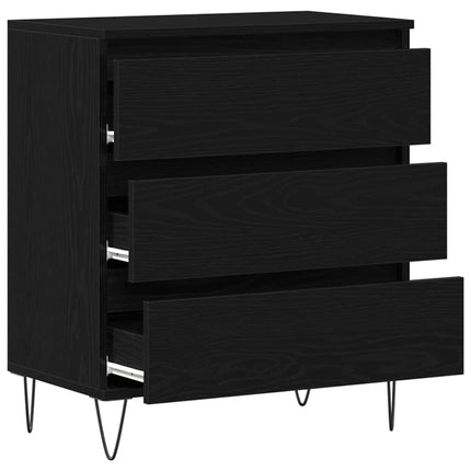 Sideboard med låda Svart Ek 60 x 35 x 70 cm Konstruerat trä