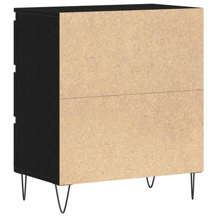 Sideboard med låda Svart Ek 60 x 35 x 70 cm Konstruerat trä