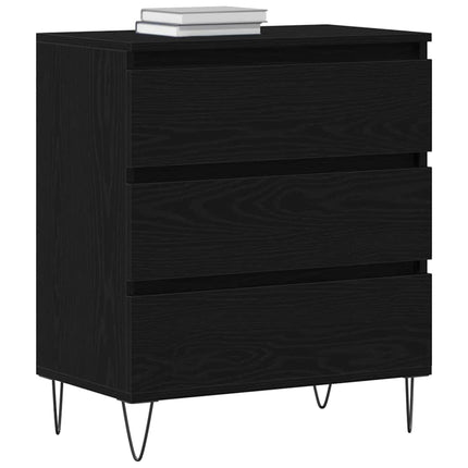 Sideboard med låda Svart Ek 60 x 35 x 70 cm Konstruerat trä