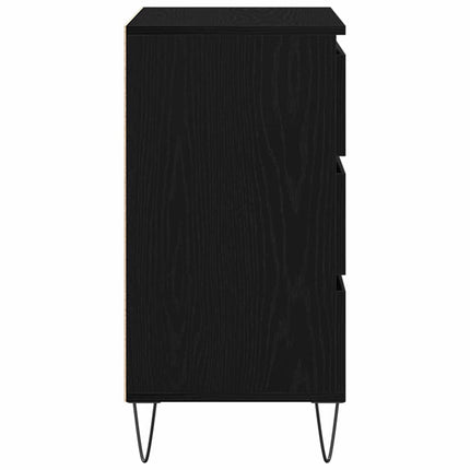 Sideboard med låda Svart Ek 60 x 35 x 70 cm Konstruerat trä