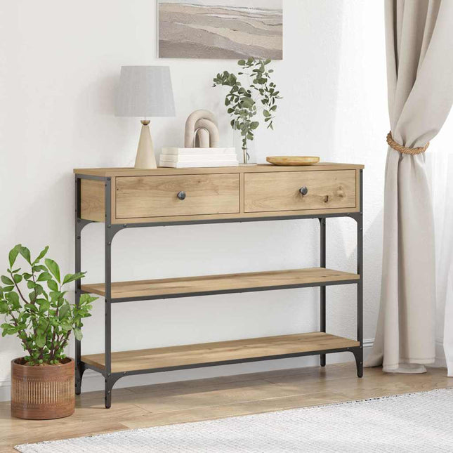 Konsolbord Artisan Ek 100 x 25 x 75 cm Konstruerat trä
