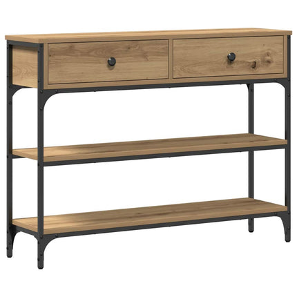 Konsolbord med låda Artisan Ek 100 x 25 x 75 cm Konstruerat trä