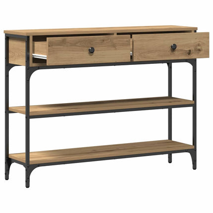 Konsolbord med låda Artisan Ek 100 x 25 x 75 cm Konstruerat trä