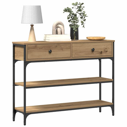 Konsolbord med låda Artisan Ek 100 x 25 x 75 cm Konstruerat trä
