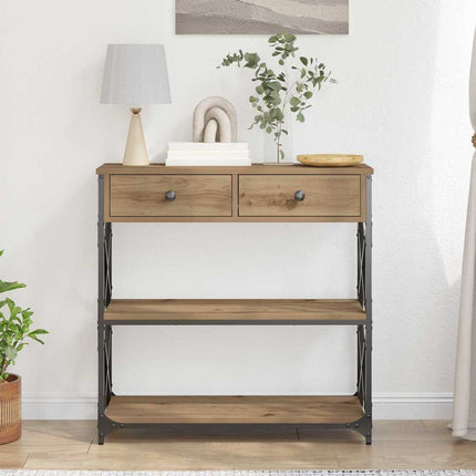 Konsol Bord med låda med hylla artisan ek 75 x 28 x 75 cm