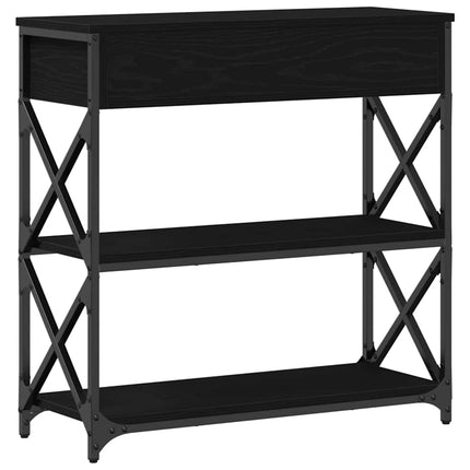 Konsol Bord med låda med hylla Svart ek 75 x 28 x 75 cm