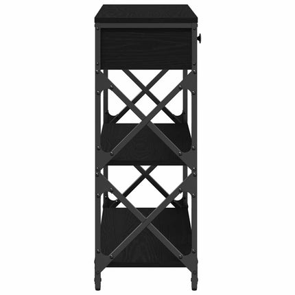 Konsol Bord med låda med hylla Svart ek 75 x 28 x 75 cm
