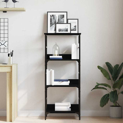 Hyllsystem Svart Ek 50 x 33 x 117,5 cm Konstruerat trä