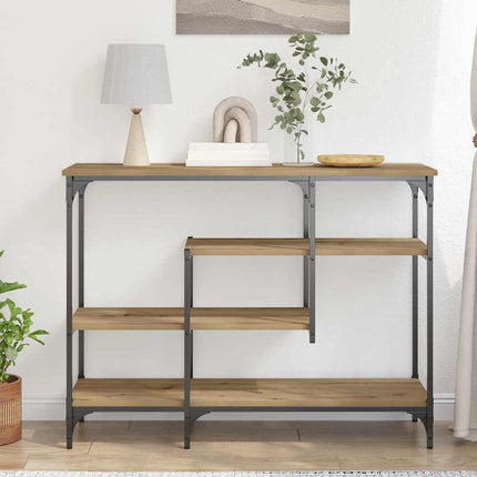 Konsolbord med hylla med lagring artisan ek 100 x 35 x 75 cm