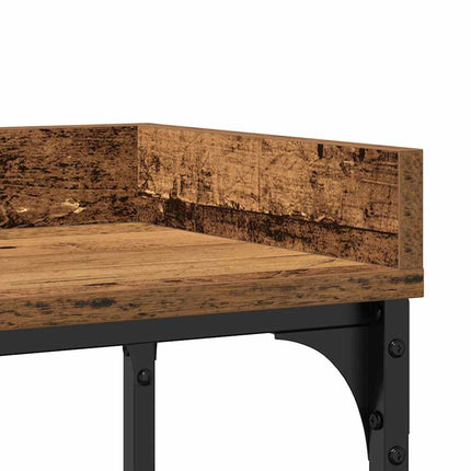Konsolbord med hylla med lagring Gammalt trä 100 x 30 x 80 cm