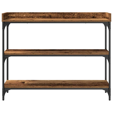 Konsolbord med hylla med lagring Gammalt trä 100 x 30 x 80 cm