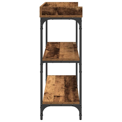Konsolbord med hylla med lagring Gammalt trä 100 x 30 x 80 cm