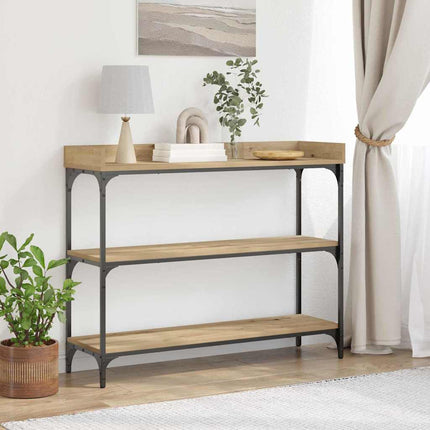 Konsolbord med hylla med lagring artisan ek 100 x 30 x 80 cm