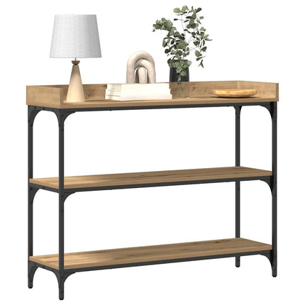 Konsolbord med hylla med lagring artisan ek 100 x 30 x 80 cm