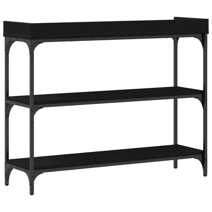 Konsolbord med hylla med lagring Svart ek 100 x 30 x 80 cm