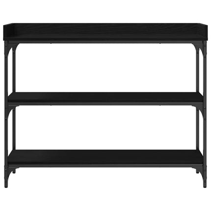 Konsolbord med hylla med lagring Svart ek 100 x 30 x 80 cm