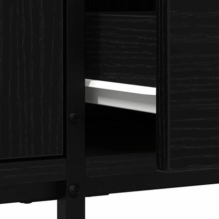 TV-skåp med låda Svart ek 200 x 25 x 44 cm Konstruerat trä
