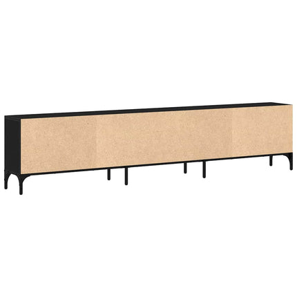 TV-skåp med låda Svart ek 200 x 25 x 44 cm Konstruerat trä