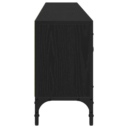 TV-skåp med låda Svart ek 200 x 25 x 44 cm Konstruerat trä