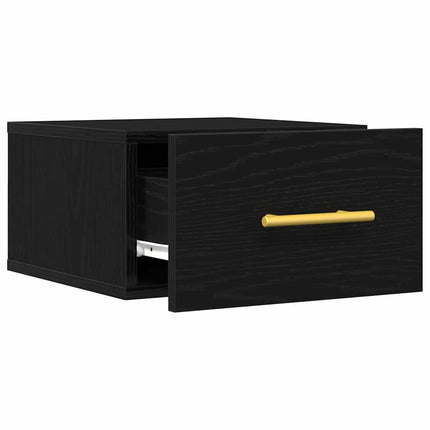 Nattduksbord 2 pcs Svart Ek 35 x 35 x 20 cm Konstruerat trä
