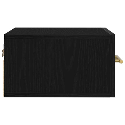 Nattduksbord 2 pcs Svart Ek 35 x 35 x 20 cm Konstruerat trä