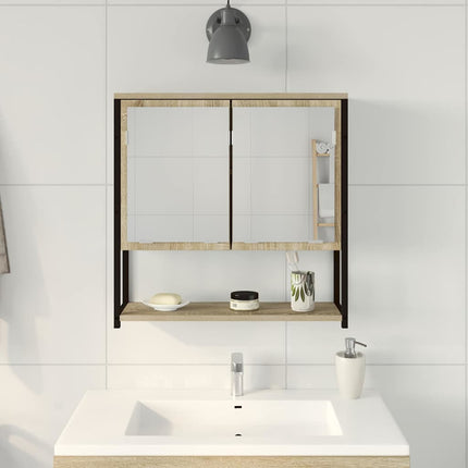 Badrumsspegel Beige 60 x 16 x 60 cm Glas och konstruerat trä