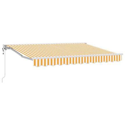 Markisram Gul och Vit 250 x 200 cm Polyester med PU-beläggning