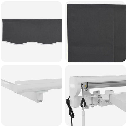 Markisram Antracit 250 x 200 cm Polyester med PU-beläggning