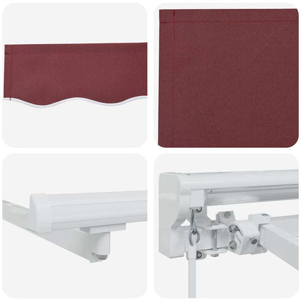 Markisram Vinröd 250 x 200 cm Polyester med PU-beläggning