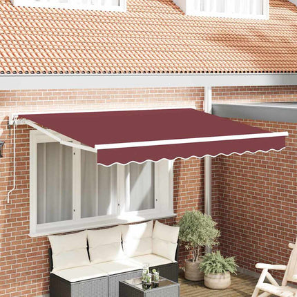 Markisram Vinröd 250 x 200 cm Polyester med PU-beläggning