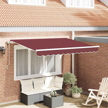 Utfällbar markis Vinröd 250 x 200 cm tyg