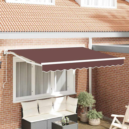 Markisram Brun 250 x 200 cm Polyester med PU-beläggning