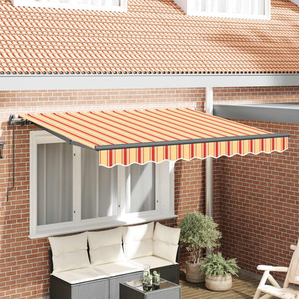 Utfällbar markis Gul och Orange 250 x 200 cm tyg
