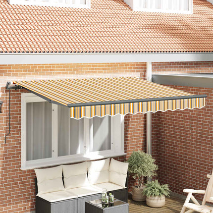 Utfällbar markis Gul och Grå 250 x 200 cm tyg