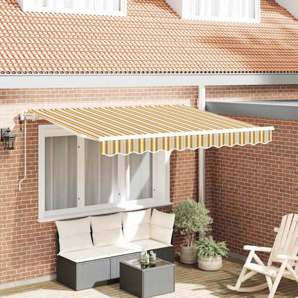 Utfällbar markis Gul och Grå 250 x 200 cm tyg