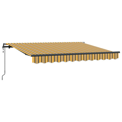 Utfällbar markis Gul och Grå 250 x 200 cm tyg
