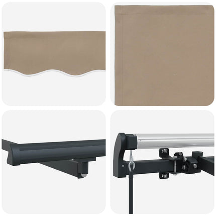 Utfällbar markis Beige 250 x 200 cm tyg