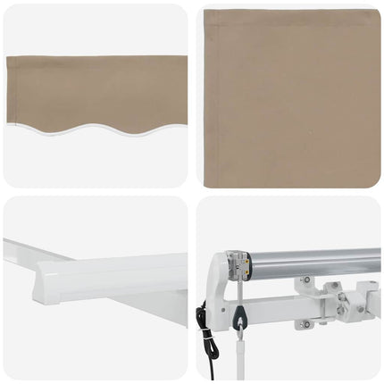 Utfällbar markis Beige 250 x 200 cm tyg