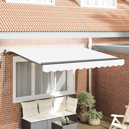 Utfällbar markis Vit 250 x 200 cm tyg