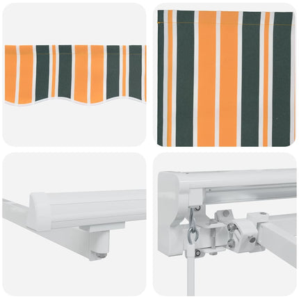 Markisram Grön och Gul 250 x 200 cm Polyester med PU-beläggning