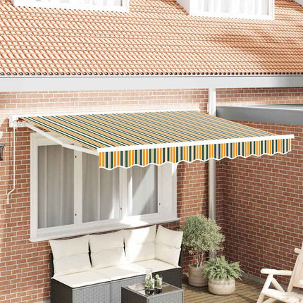 Markisram Grön och Gul 250 x 200 cm Polyester med PU-beläggning