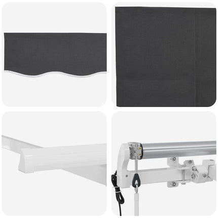 Utfällbar markis Antracit 300 x 200 cm tyg