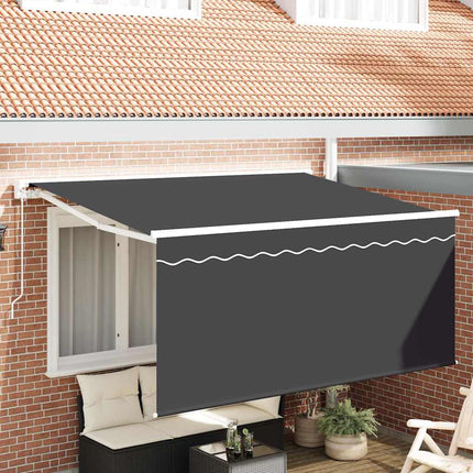 Utfällbar markis Randig Antracit 300 x 200 cm tyg