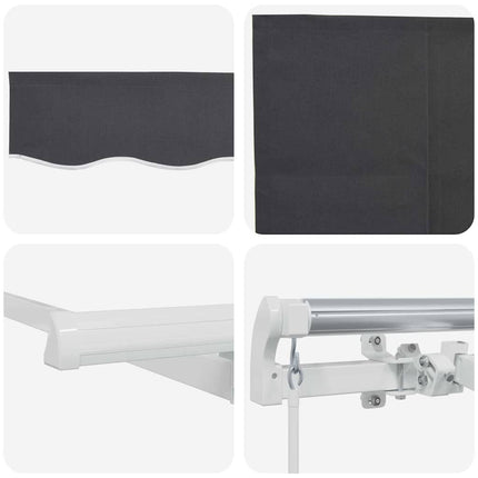 Utfällbar markis Antracit 300 x 200 cm tyg