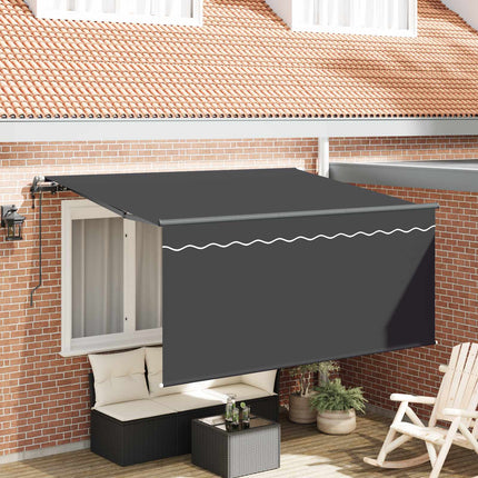 Utfällbar markis Randig Antracit 300 x 200 cm tyg