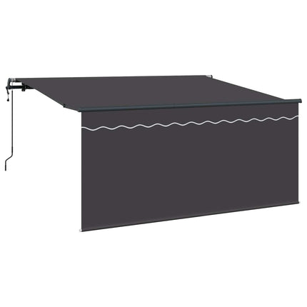 Utfällbar markis Randig Antracit 300 x 200 cm tyg