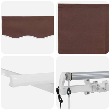 Utfällbar markis Brun 300 x 200 cm tyg