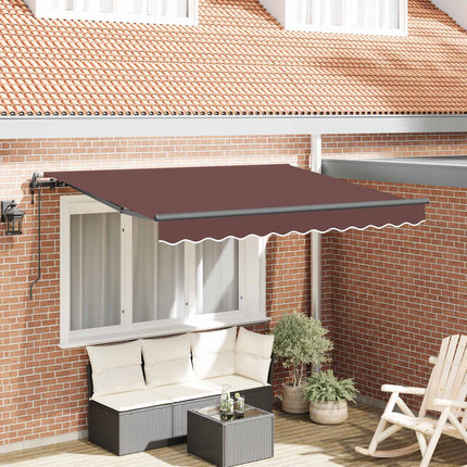 Utfällbar markis Brun 300 x 200 cm tyg